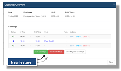 Timesheet edit screens
