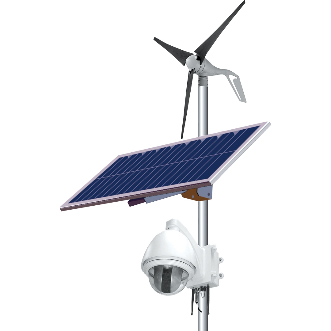 Solar and wind powered rapid deploy CCTV for surveillance in any location large 