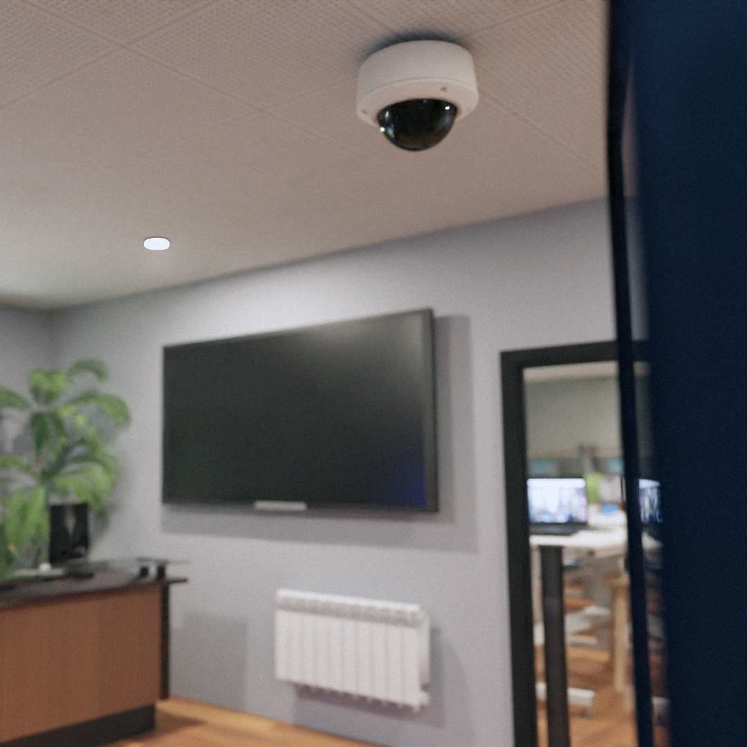 Indoor Dome CCTV Camera Ceiling Mounted in reception area