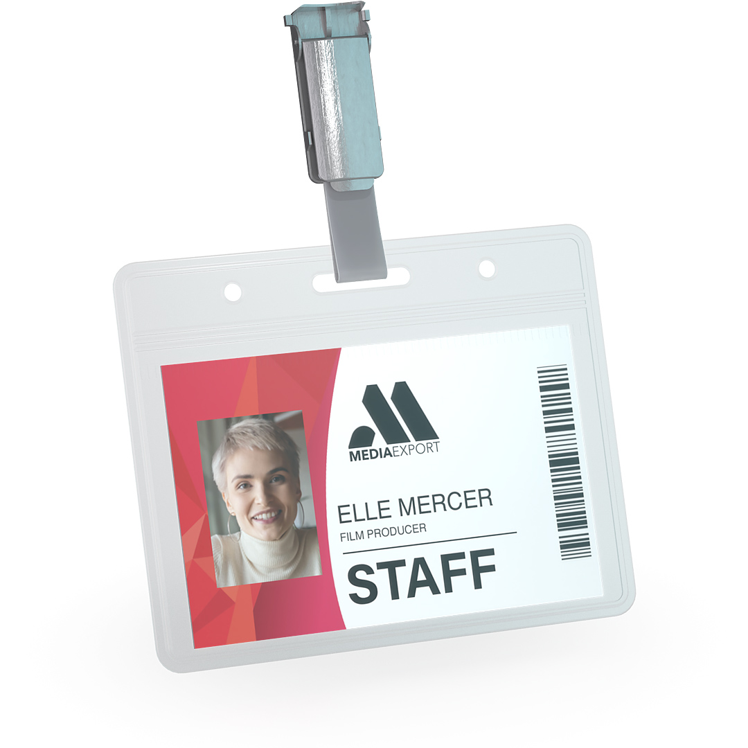 printed identification in plastic pouch large