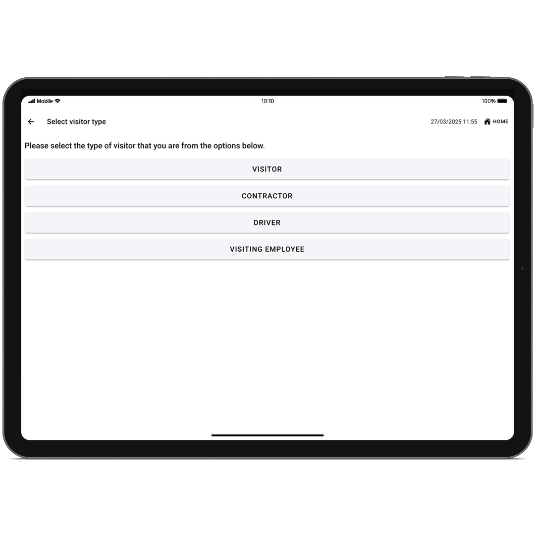 Tensor Self Service App - visitor-type